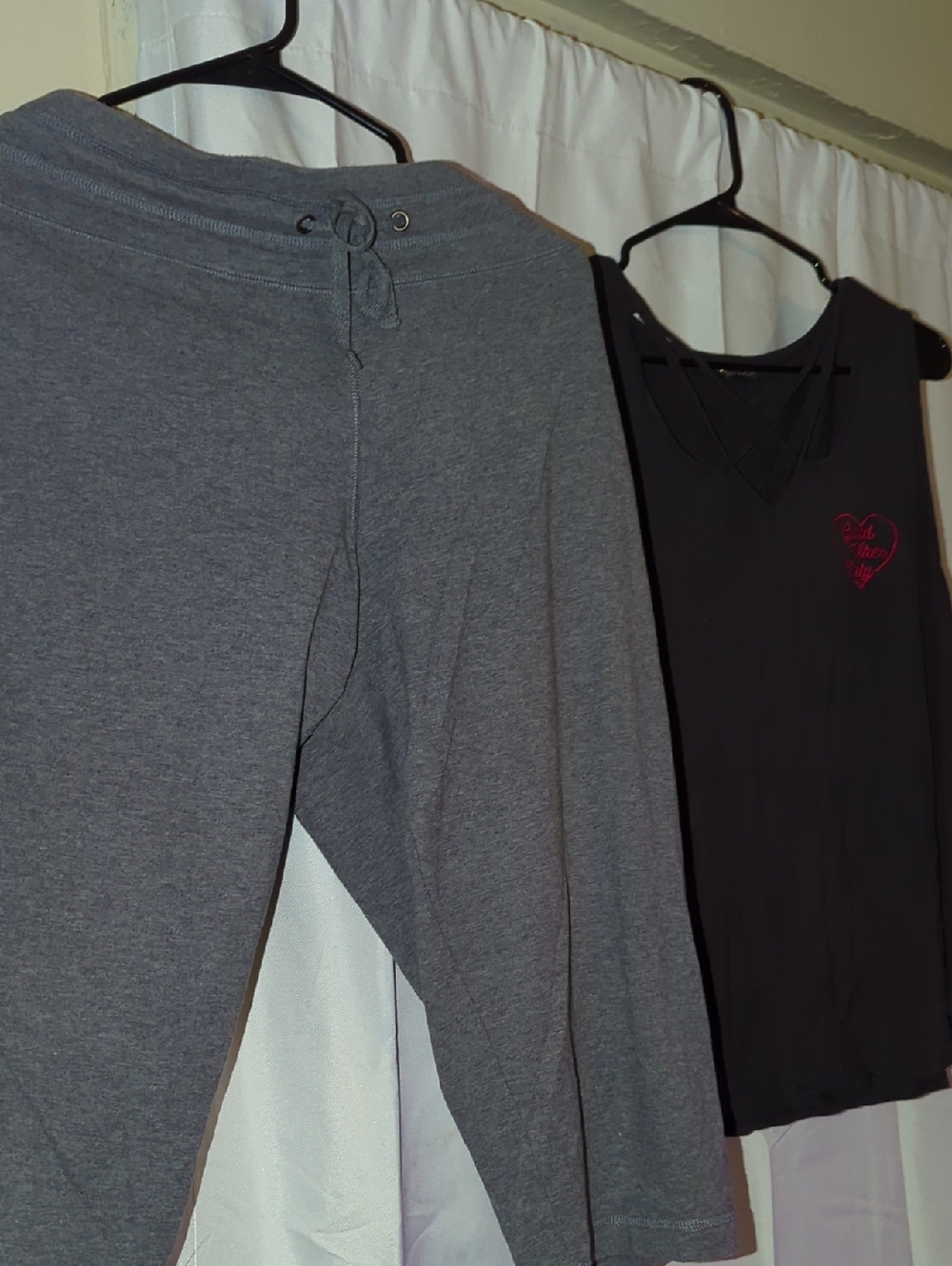 Cozy Gray Lounge Pants & Black Tank Pajama Set